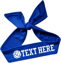 Load image into Gallery viewer, Design Your Own Volleyball Tie Back Headband with VINYL Text - Quantity Discounts