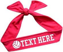 Load image into Gallery viewer, Design Your Own Volleyball Tie Back Headband with VINYL Text - Quantity Discounts