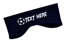 Load image into Gallery viewer, Soccer Fleece Ear Warmer Headband in Personalized GLITTER Text