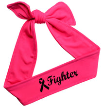 Load image into Gallery viewer, Breast Cancer Awareness Moisture Wicking Tie Back Headband with Personalized Custom Name in Glitter Text with Ribbon
