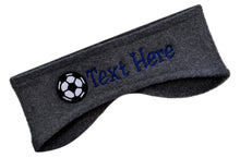Load image into Gallery viewer, Embroidered Soccer Fleece Ear Warmer Headband - Quantity Discounts