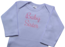 Load image into Gallery viewer, Baby Sister Embroidered Bodysuit with Matching Cotton Bow Beanie Gift Set
