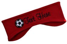 Load image into Gallery viewer, Embroidered Soccer Fleece Ear Warmer Headband - Quantity Discounts
