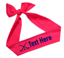 Load image into Gallery viewer, Design Your Own Field Hockey Tie Back Headband with VINYL Text - Quantity Discounts
