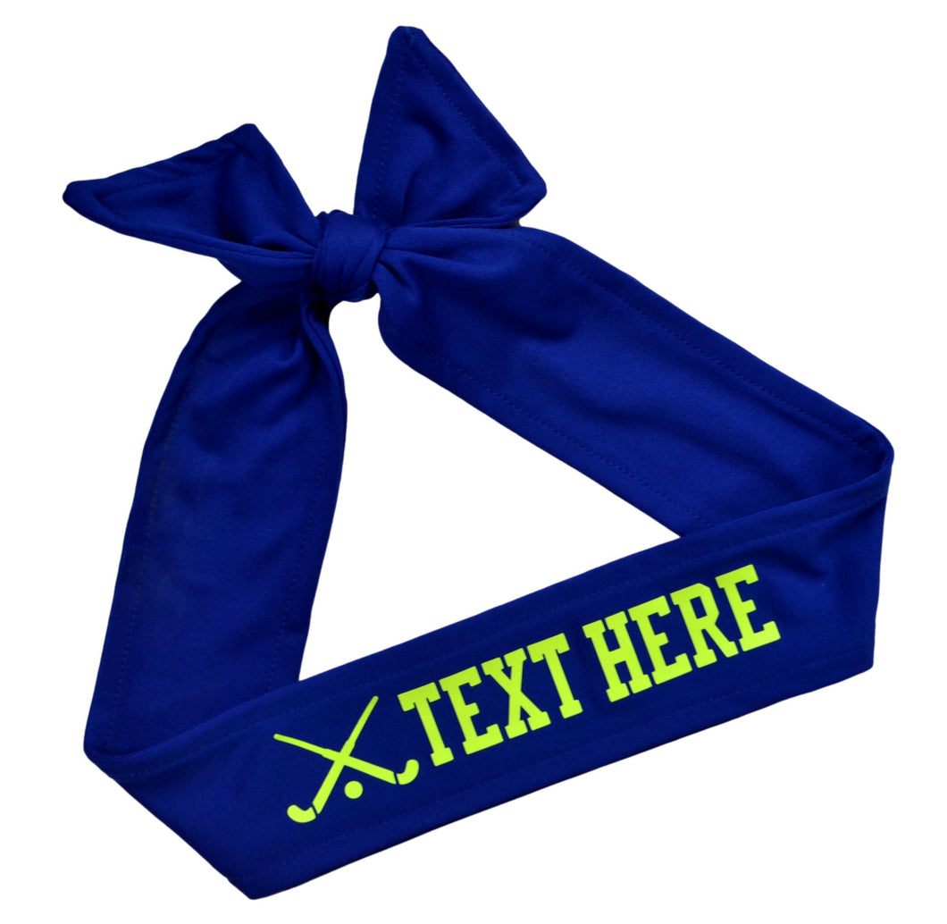 Design Your Own Field Hockey Tie Back Headband with VINYL Text - Quantity Discounts