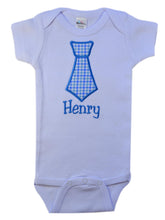 Load image into Gallery viewer, Embroidered Tie Bodysuit Romper for Baby Boys - Personalized with Your Custom Name
