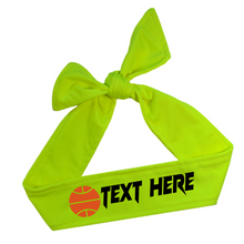 Load image into Gallery viewer, Design Your Own Basketball Tie Back Headband with VINYL Text - Quantity Discounts