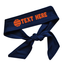 Load image into Gallery viewer, Design Your Own Basketball Tie Back Headband with VINYL Text - Quantity Discounts