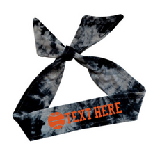 Load image into Gallery viewer, Design Your Own Basketball Tie Back Headband with VINYL Text - Quantity Discounts