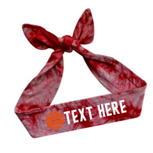 Load image into Gallery viewer, Design Your Own Basketball Tie Back Headband with VINYL Text - Quantity Discounts