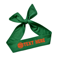 Load image into Gallery viewer, Design Your Own Basketball Tie Back Headband with VINYL Text - Quantity Discounts