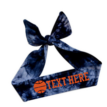 Load image into Gallery viewer, Design Your Own Basketball Tie Back Headband with VINYL Text - Quantity Discounts