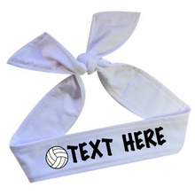 Load image into Gallery viewer, Design Your Own Volleyball Tie Back Headband with VINYL Text - Quantity Discounts