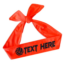 Load image into Gallery viewer, Design Your Own Volleyball Tie Back Headband with VINYL Text - Quantity Discounts