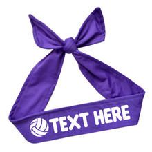 Load image into Gallery viewer, Design Your Own Volleyball Tie Back Headband with VINYL Text - Quantity Discounts