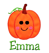 Load image into Gallery viewer, Embroidered Halloween Pumpkin Onesie Bodysuit for Baby Girls - Personalized with Your Custom Name