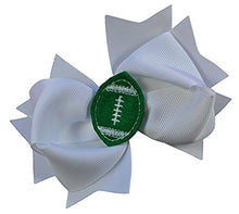 Load image into Gallery viewer, Girls Football Hair Bow 4.5 Inch Embroidered Football Team Hair Bow - MANY COLORS!
