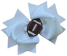 Load image into Gallery viewer, Girls Football Hair Bow 4.5 Inch Embroidered Football Team Hair Bow - MANY COLORS!