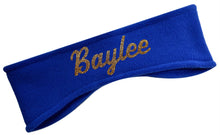 Load image into Gallery viewer, Custom Fleece Ear Warmer Headband in Personalized GLITTER Text
