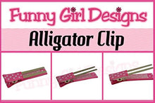 Load image into Gallery viewer, Daisy Dots No Slip Ribbon Lined Double Pronged Alligator Hair Clip Set
