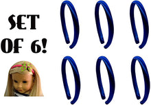 Load image into Gallery viewer, Set of 6 Satin Arch 18 INCH Doll Headbands for DIY and Matching Dolly and Me Outfits