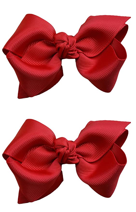 Set of 2 - 3 Inch Grosgrain Ribbon Boutique Children's Hair Bows