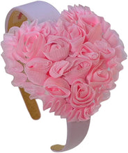 Load image into Gallery viewer, Shabby Chiffon Rosette Heart Girls Valentine&#39;s Day Headband

