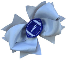 Load image into Gallery viewer, Girls Football Hair Bow 4.5 Inch Embroidered Football Team Hair Bow - MANY COLORS!
