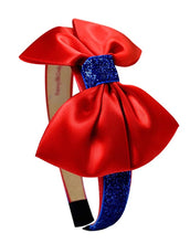 Load image into Gallery viewer, Snow White Inspired Sparkling Satin Bow Headband
