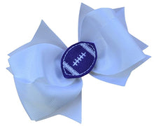 Load image into Gallery viewer, Girls Football Hair Bow 4.5 Inch Embroidered Football Team Hair Bow - MANY COLORS!