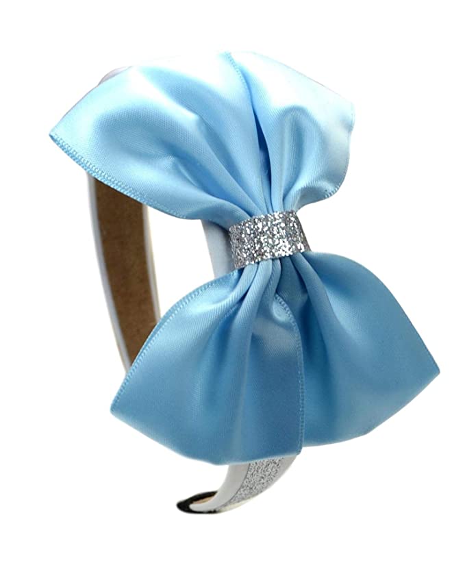 Cinderella Inspired Sparkling Satin Bow Headband