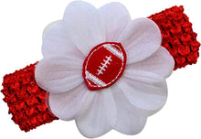 Load image into Gallery viewer, Baby Embroidered Felt Football Team Flower Headband Fits Newborns to Toddlers - MANY COLORS!