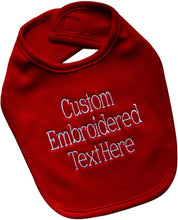 Load image into Gallery viewer, Personalized 100% Cotton Baby Girl Bib Embroidered with Your Custom Text

