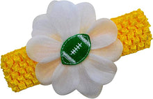 Load image into Gallery viewer, Baby Embroidered Felt Football Team Flower Headband Fits Newborns to Toddlers - MANY COLORS!