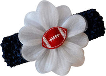 Load image into Gallery viewer, Baby Embroidered Felt Football Team Flower Headband Fits Newborns to Toddlers - MANY COLORS!