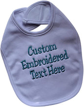 Load image into Gallery viewer, Personalized 100% Cotton Baby Boy Bib Embroidered with Your Custom Text
