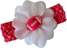 Load image into Gallery viewer, Baby Embroidered Felt Football Team Flower Headband Fits Newborns to Toddlers - MANY COLORS!