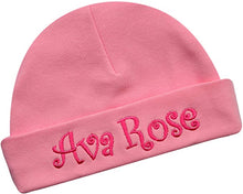 Load image into Gallery viewer, Personalized Cotton Baby Hat for Girls with Custom Embroidered Name