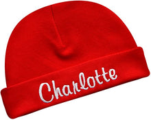 Load image into Gallery viewer, Personalized Cotton Baby Hat for Girls with Custom Embroidered Name