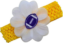 Load image into Gallery viewer, Baby Embroidered Felt Football Team Flower Headband Fits Newborns to Toddlers - MANY COLORS!