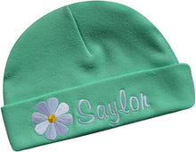 Load image into Gallery viewer, Personalized Embroidered Baby Girl Monogrammed Hat with Daisy