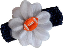 Load image into Gallery viewer, Baby Embroidered Felt Football Team Flower Headband Fits Newborns to Toddlers - MANY COLORS!
