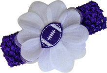 Load image into Gallery viewer, Baby Embroidered Felt Football Team Flower Headband Fits Newborns to Toddlers - MANY COLORS!