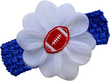 Load image into Gallery viewer, Baby Embroidered Felt Football Team Flower Headband Fits Newborns to Toddlers - MANY COLORS!
