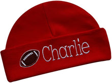 Load image into Gallery viewer, Personalized Baby BOY Cotton FOOTBALL Hat with Custom Name