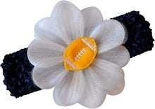 Load image into Gallery viewer, Baby Embroidered Felt Football Team Flower Headband Fits Newborns to Toddlers - MANY COLORS!