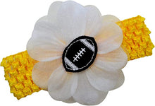Load image into Gallery viewer, Baby Embroidered Felt Football Team Flower Headband Fits Newborns to Toddlers - MANY COLORS!