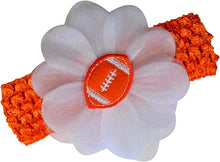 Load image into Gallery viewer, Baby Embroidered Felt Football Team Flower Headband Fits Newborns to Toddlers - MANY COLORS!
