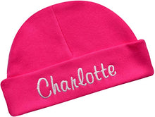 Load image into Gallery viewer, Personalized Cotton Baby Hat for Girls with Custom Embroidered Name