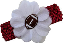 Load image into Gallery viewer, Baby Embroidered Felt Football Team Flower Headband Fits Newborns to Toddlers - MANY COLORS!